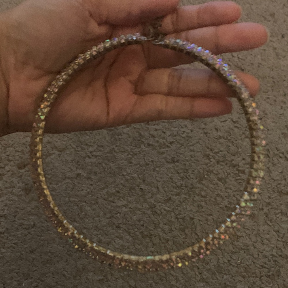 Claire's Sparkling Gold and Pink Necklace